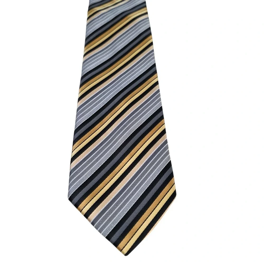 VALERIO GARATI Striped Necktie Polyester Hand Made‎ Business Casual Church Power